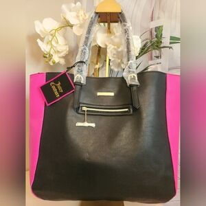 Juicy Couture Black and Hot Pink Tote